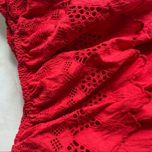 ZARA boho red off the shoulder top. Size xs-s. 100% cotton. - Picture 6 of 9